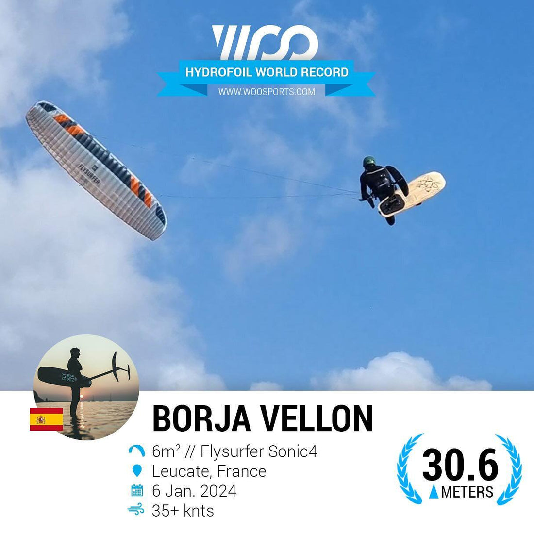 Kitefoil Jump World Record - Kitesurf