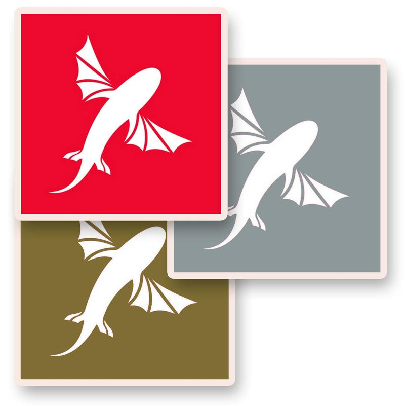 Best 'Flying Fish' Sticker Set - Kitesurf