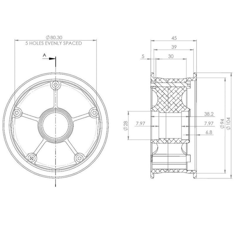 MBS Mountainboard Rockstar Pro II Aluminium Hubs - Kitesurf