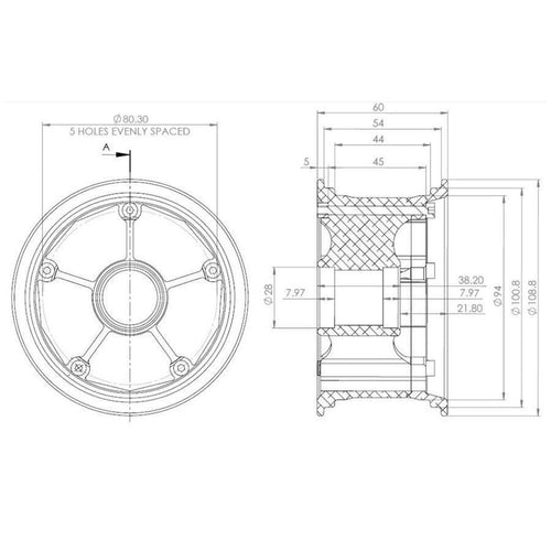 MBS Mountainboard Rockstar Pro II XL Aluminium Hubs - Kitesurf